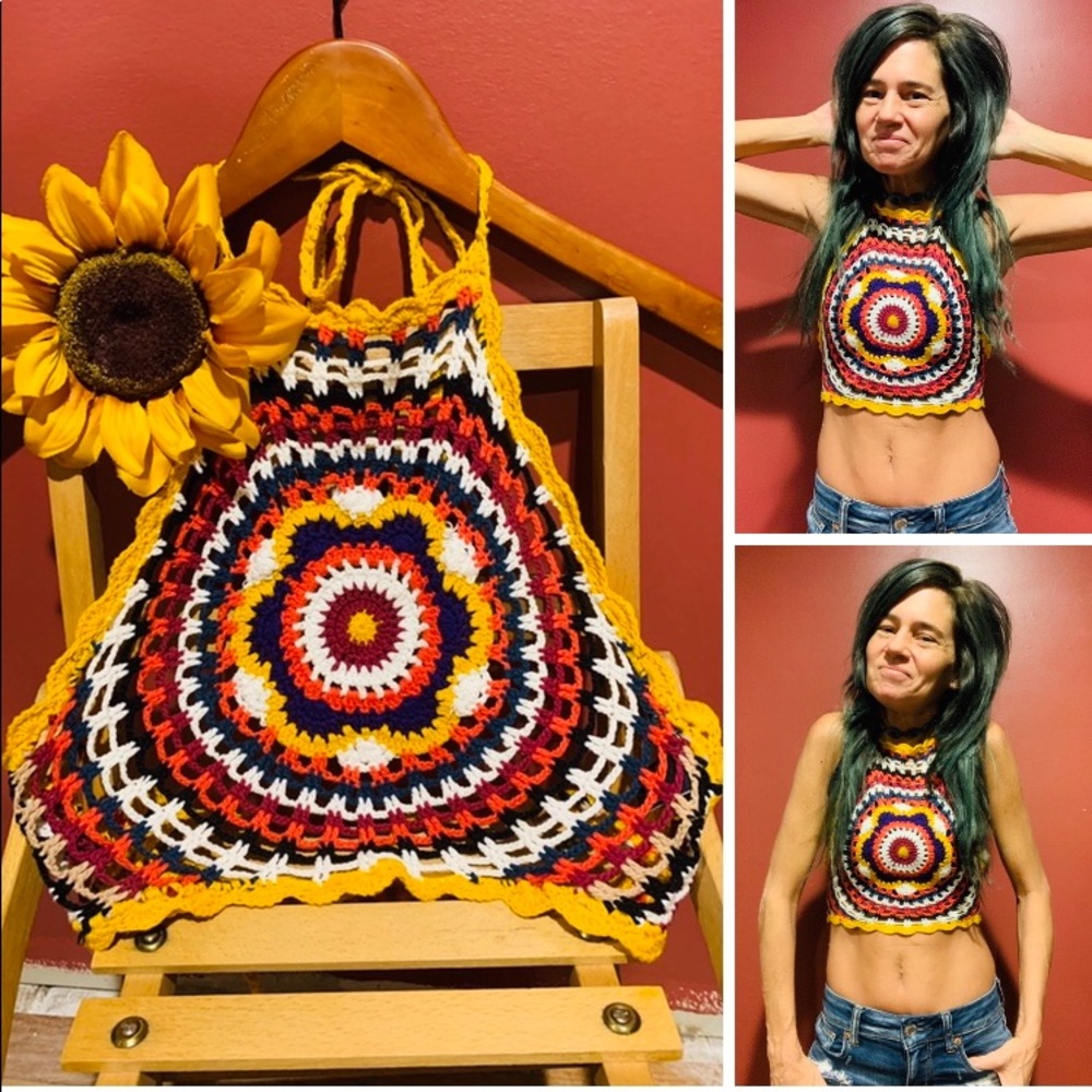Boho Crop Halter Top✌️